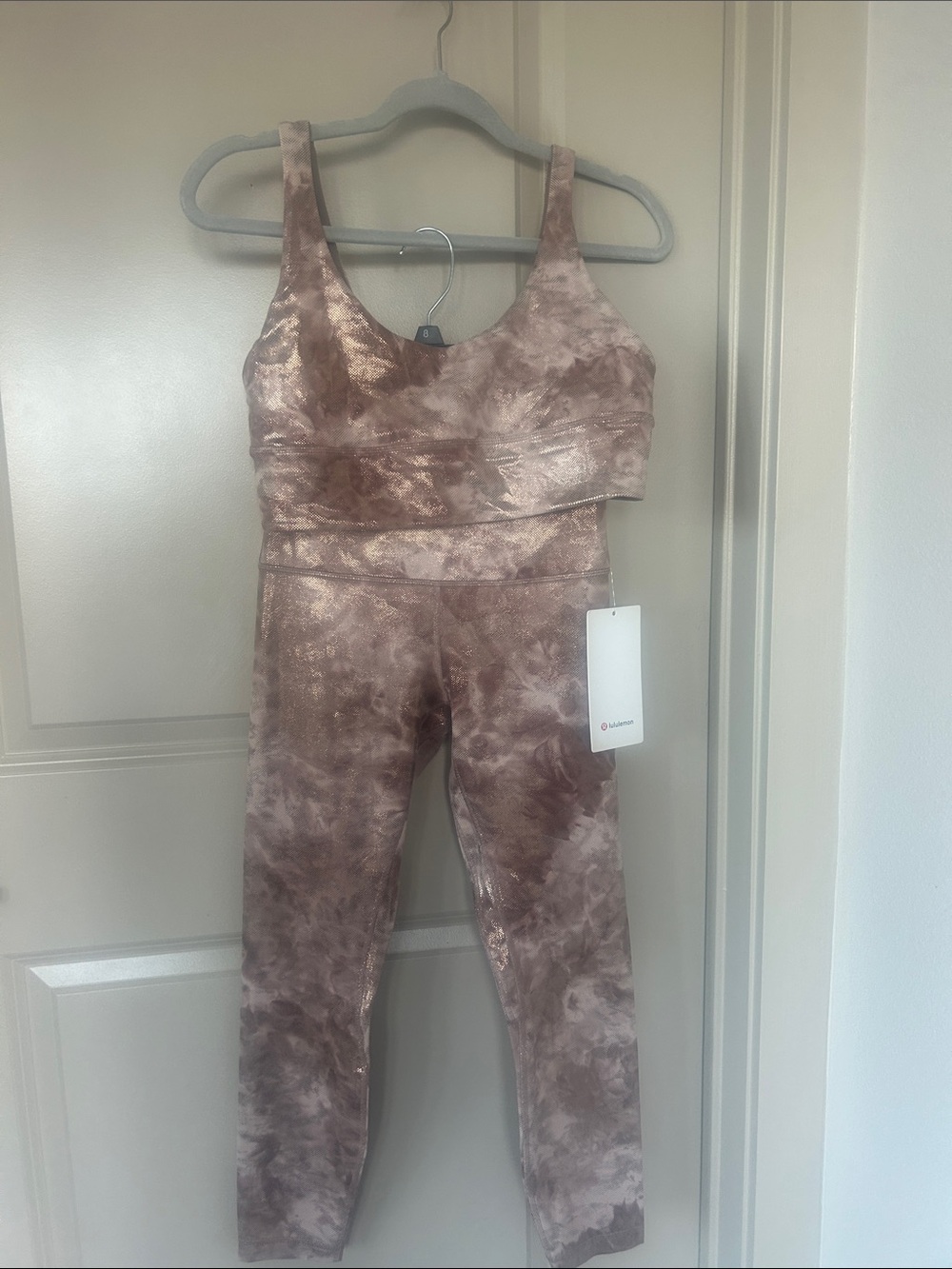 lululemon athletica Metallic Rose-Tone Tie-Dye Sports Bra - Picture 7 of 8